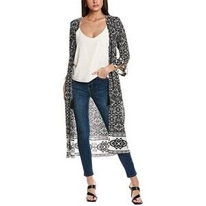 Vince Camuto 3/4 Sleeve Ikat Front Tie Boho Resort Wear Tunic Small $119